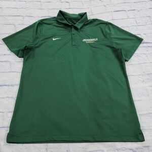 Jacksonville University Baseball Nike Polo Shirt MENS XL Dri Fit Green Golf